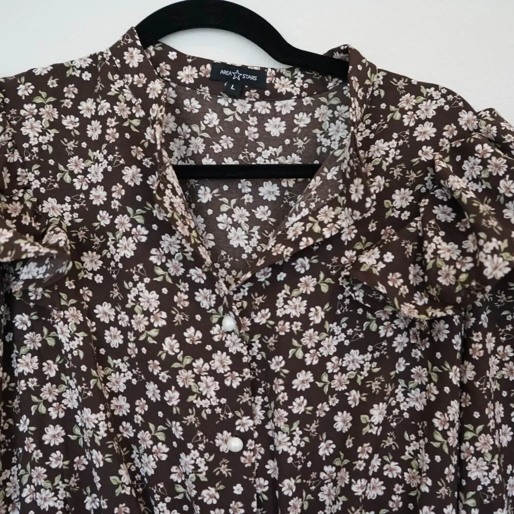 Area Starts Ashley MIDI Fit And Flare Floral Dress Size Large‎